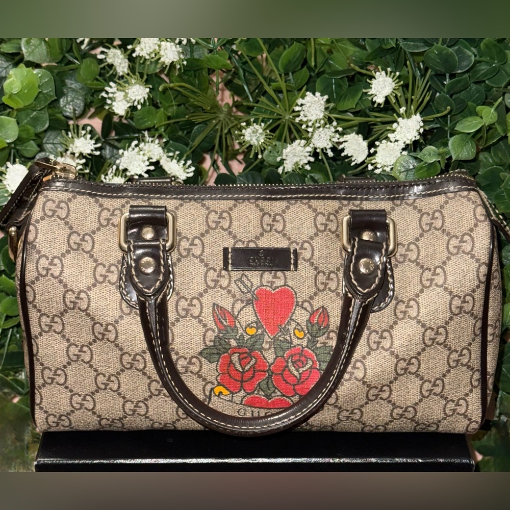 Gucci Boston 30 Tattoo Rose Heart Bag Limited Edition Boston Bag - Picture 3 of 15